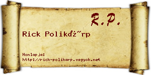 Rick Polikárp névjegykártya